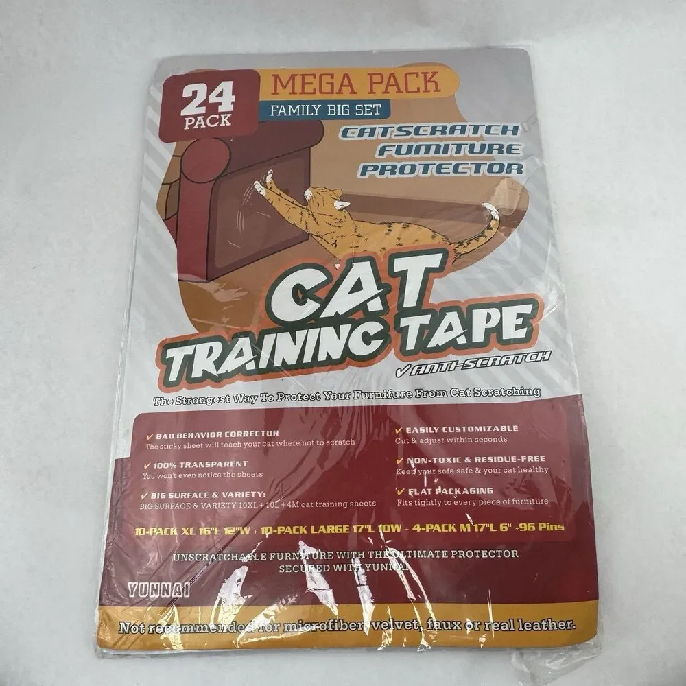 Cat Scratch Deterrent Tape Double Sided Anti Scratch Furniture Protector 24 Pack